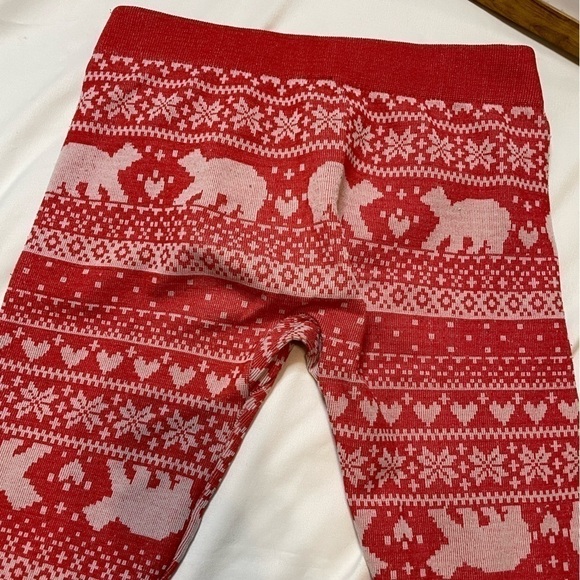 No Boundaries size small (3-5) red with polar bears fleece lined leggings - Picture 6 of 6